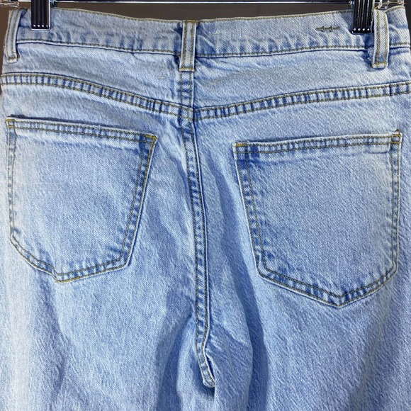 Womens Wide Leg Cropped Jeans Ombre Light Wash Raw Hem Size 2 26 - Picture 8 of 11